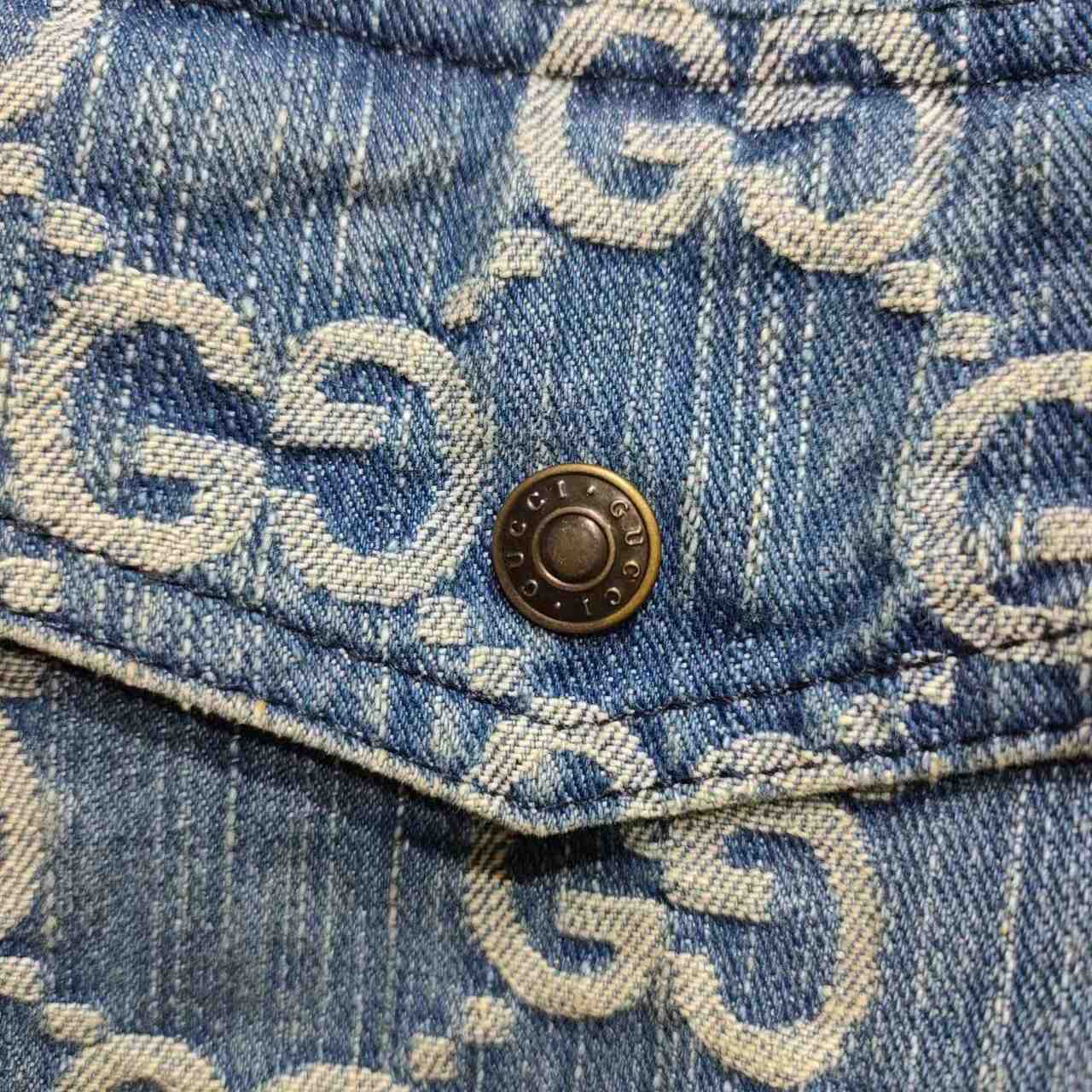 Gucci GG Jacquard Denim Shirt - FashionPlug