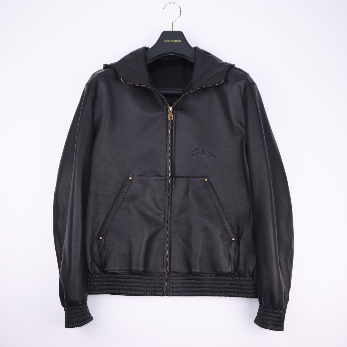 Louis Vuitton Zipped Leather Hoodie   1AFQP6 - FashionPlug
