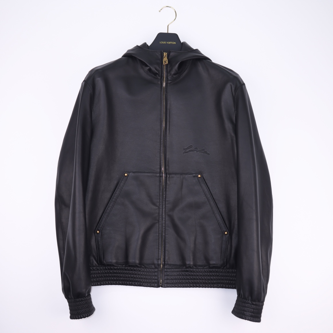 Louis Vuitton Zipped Leather Hoodie   1AFQP6 - FashionPlug