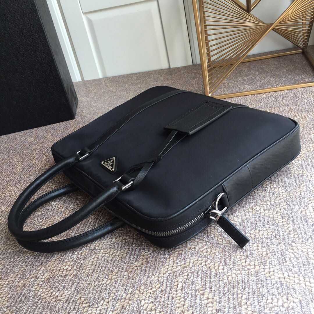 Prada Nylon Slim Briefcase Work Bag (36*28*6.5cm) - FashionPlug