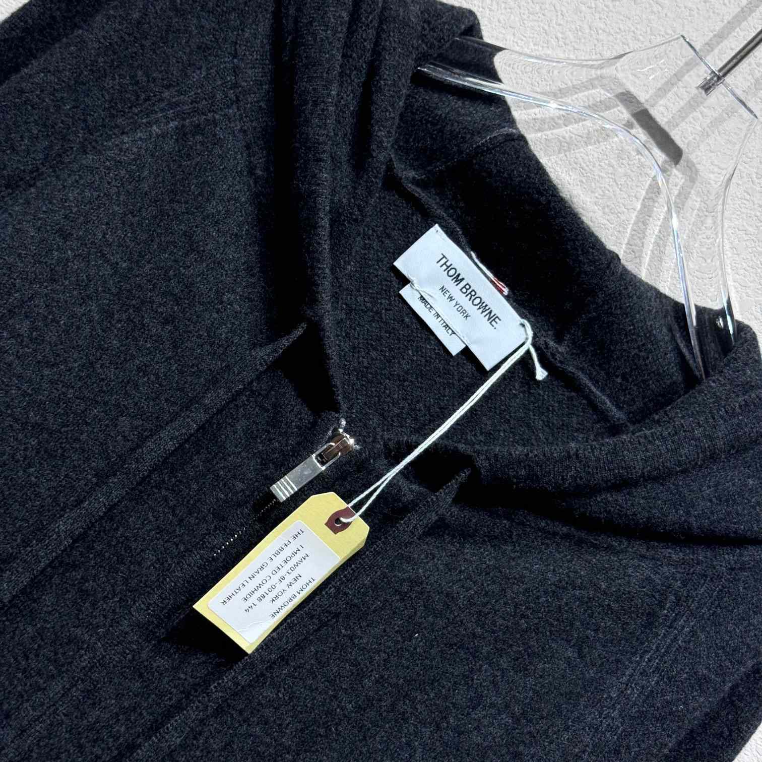 Thom Browne Knitted Zip Hoodie - FashionPlug
