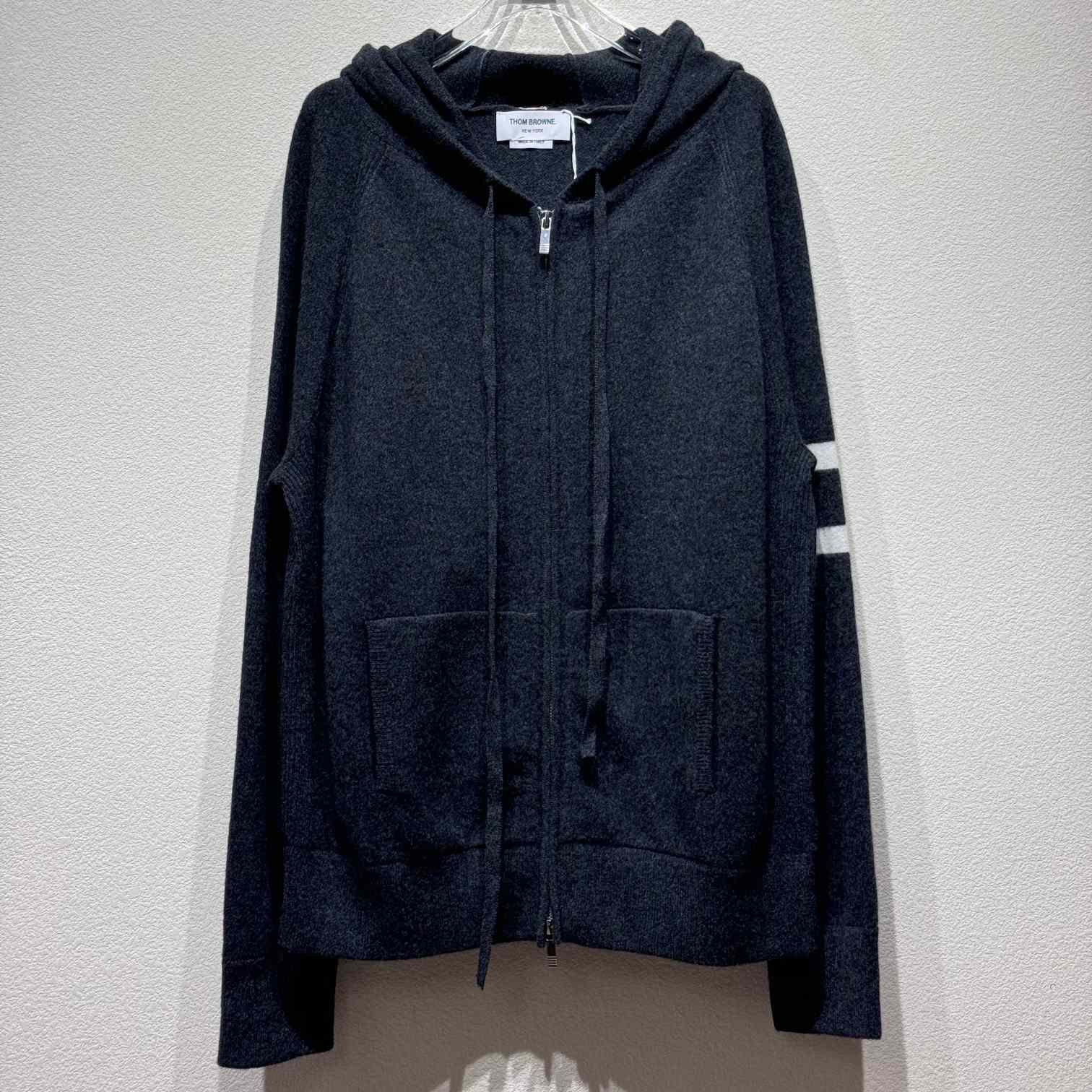 Thom Browne Knitted Zip Hoodie - FashionPlug