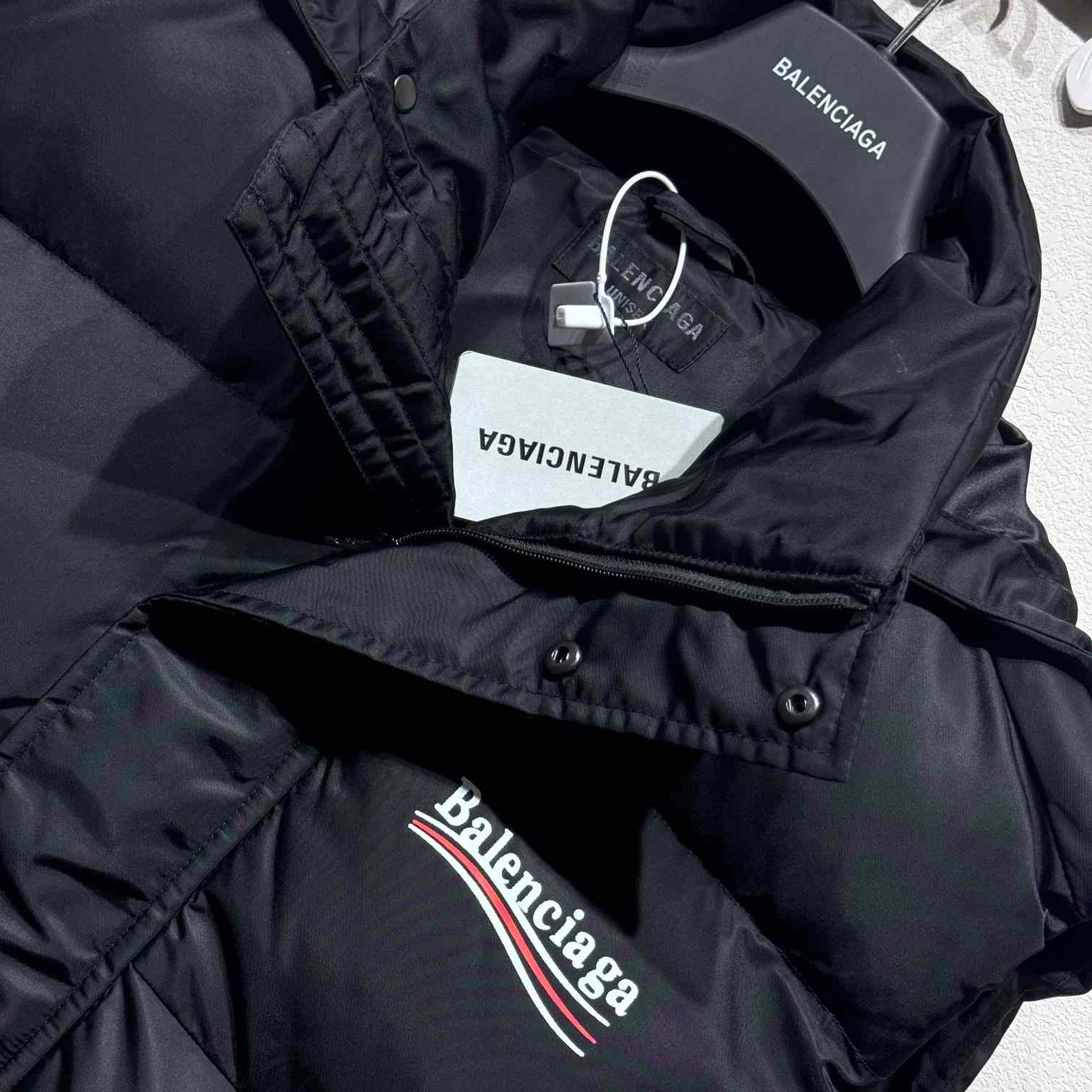 Balenciaga Political Campaign Cocoon Puffer Gilet - FashionPlug