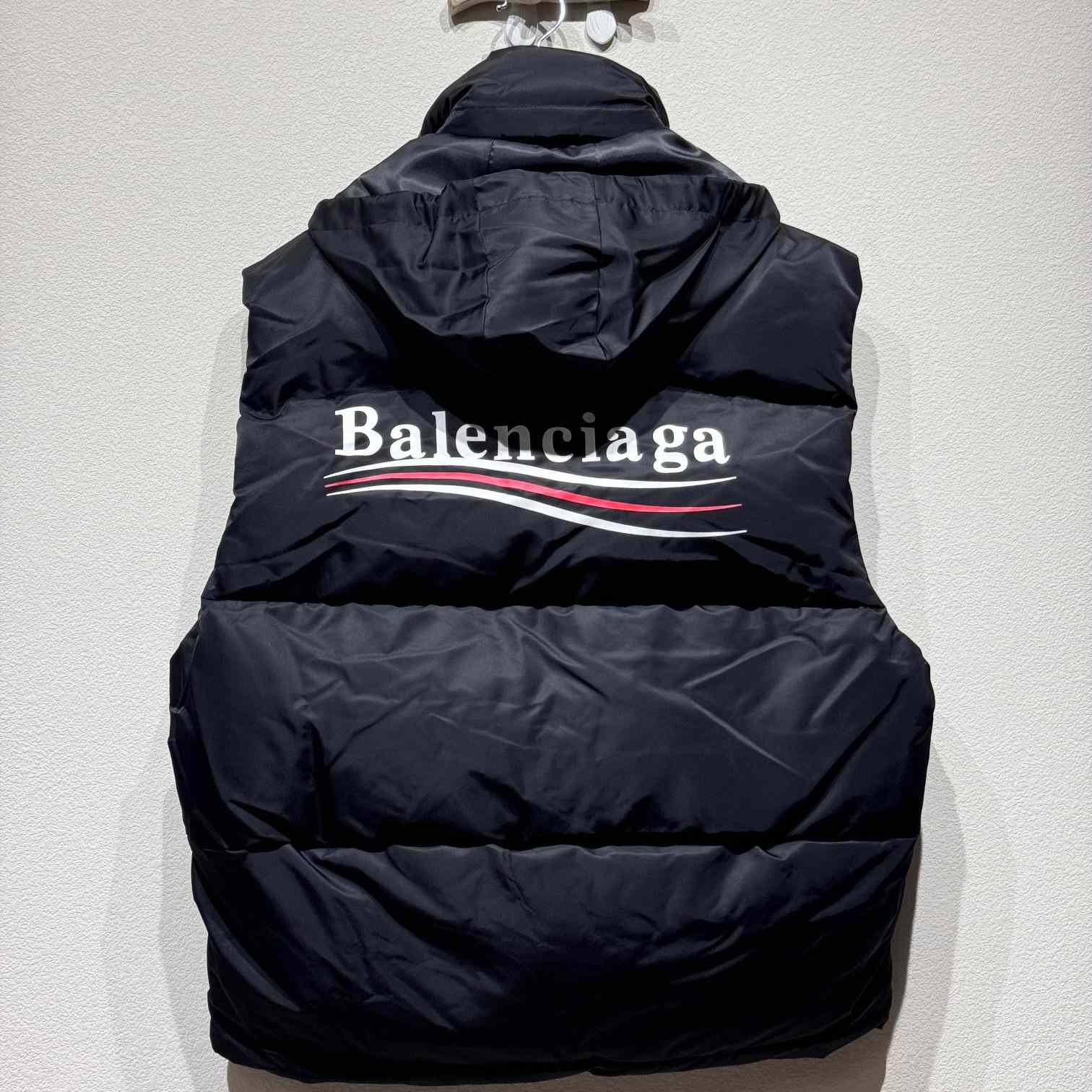 Balenciaga Political Campaign Cocoon Puffer Gilet - FashionPlug