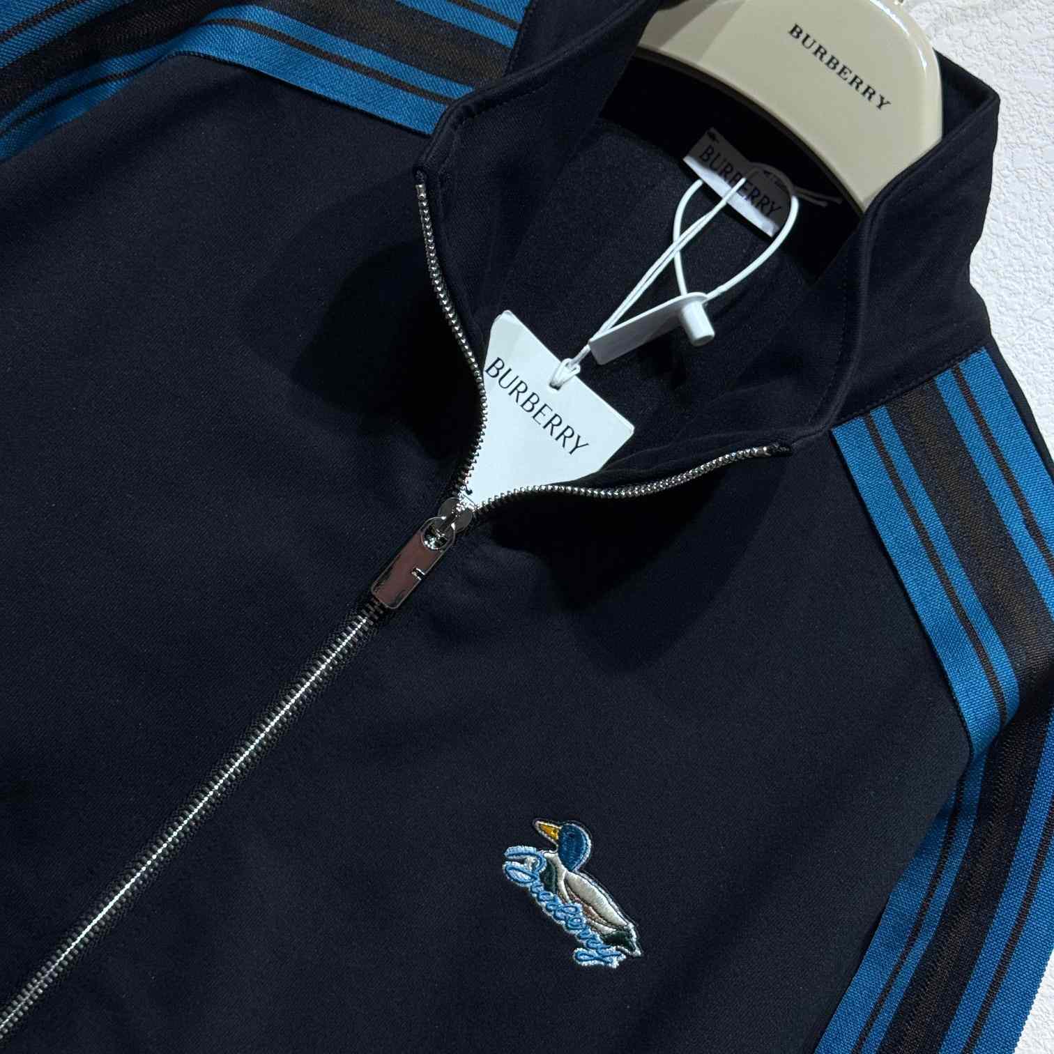 Burberry Striped Jersey Track Jacket - FashionPlug