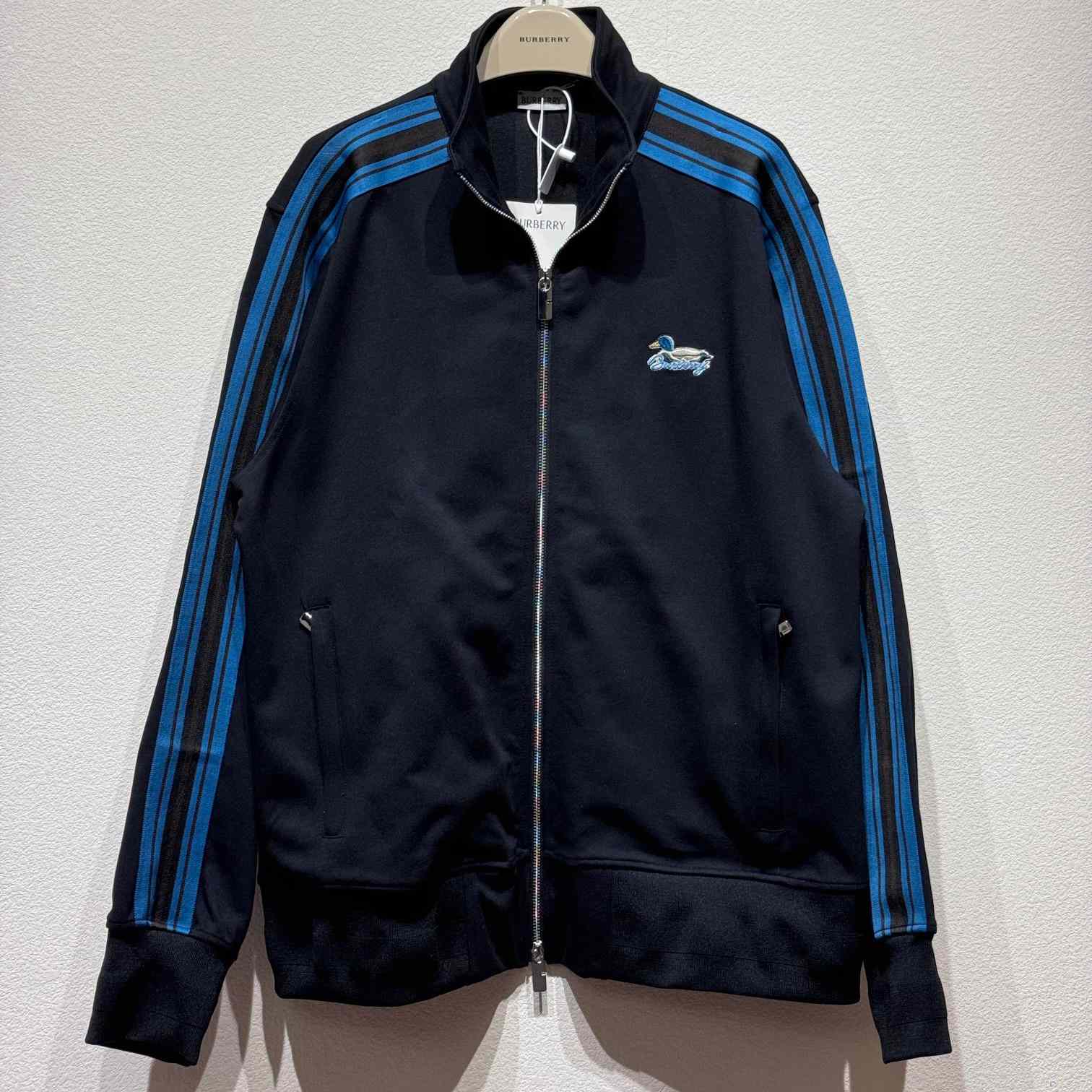 Burberry Striped Jersey Track Jacket - FashionPlug