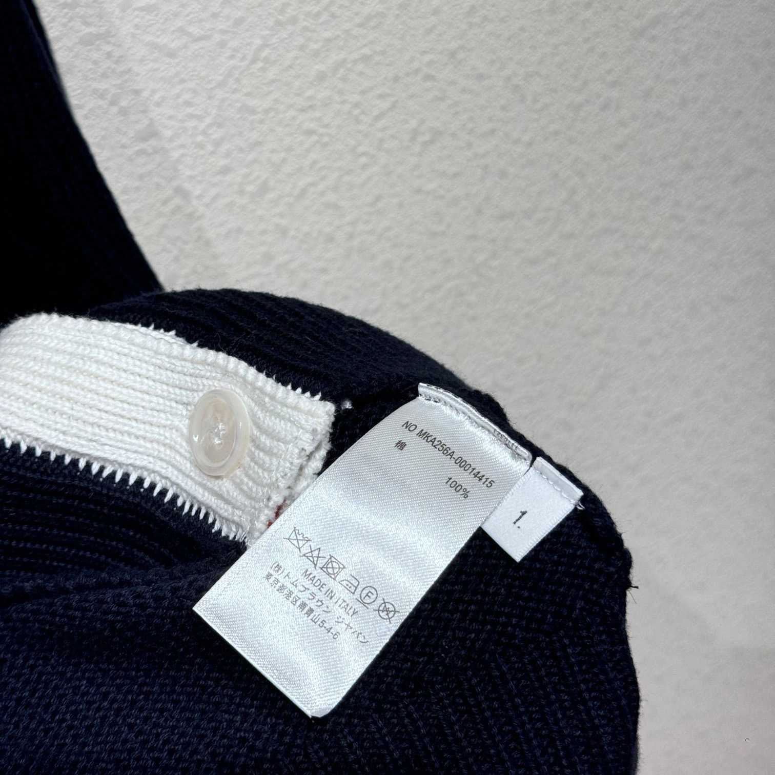 Thom Browne Cotton Hector Pointelle 4-bar V-neck Cardigan - FashionPlug