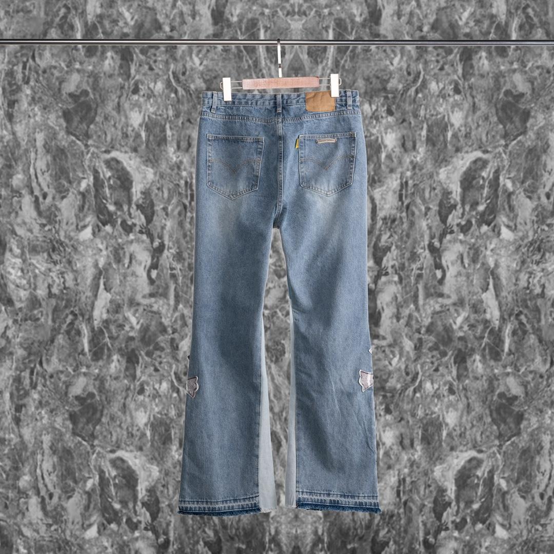 Chrome Heart Cross Patch Jeans - FashionPlug