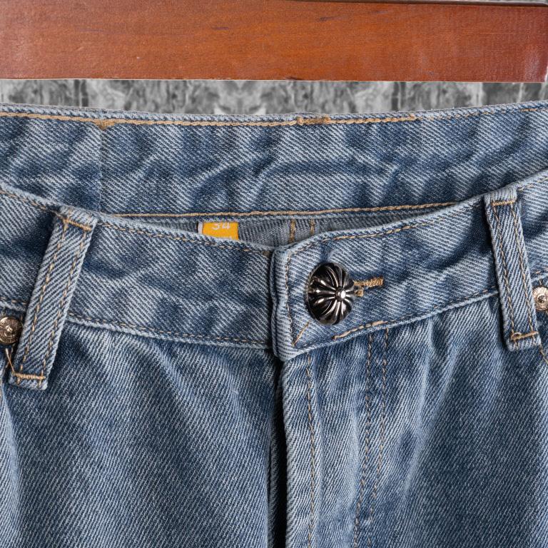 Chrome Heart Cross Patch Jeans - FashionPlug