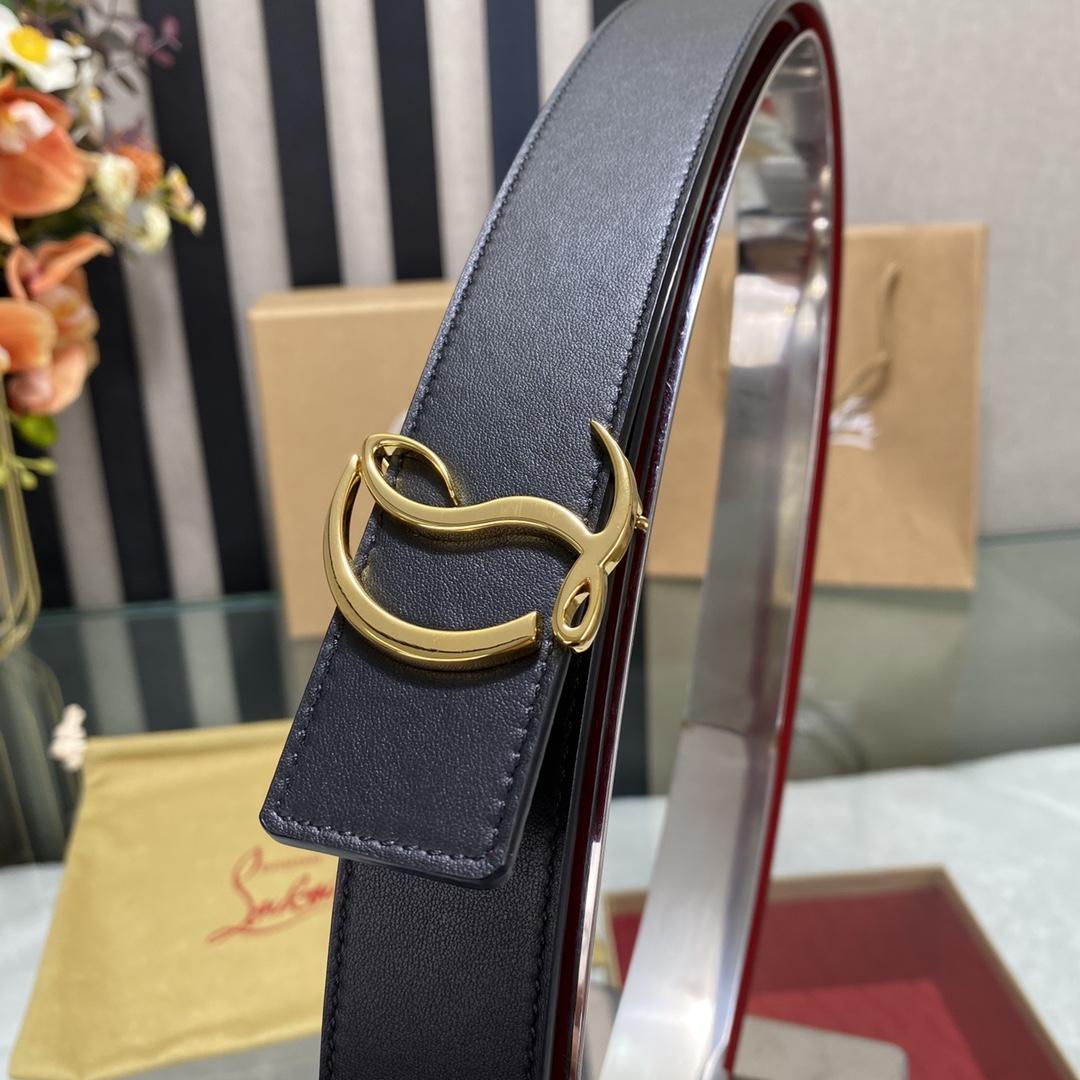 Christian Louboutin Logo Leather Belt  - FashionPlug