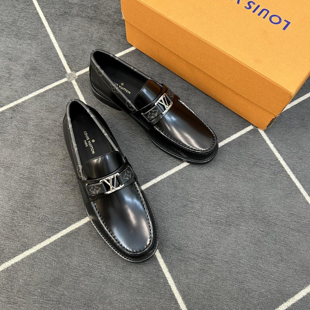 Louis Vuitton Men's Major Leather Loafers - FashionPlug