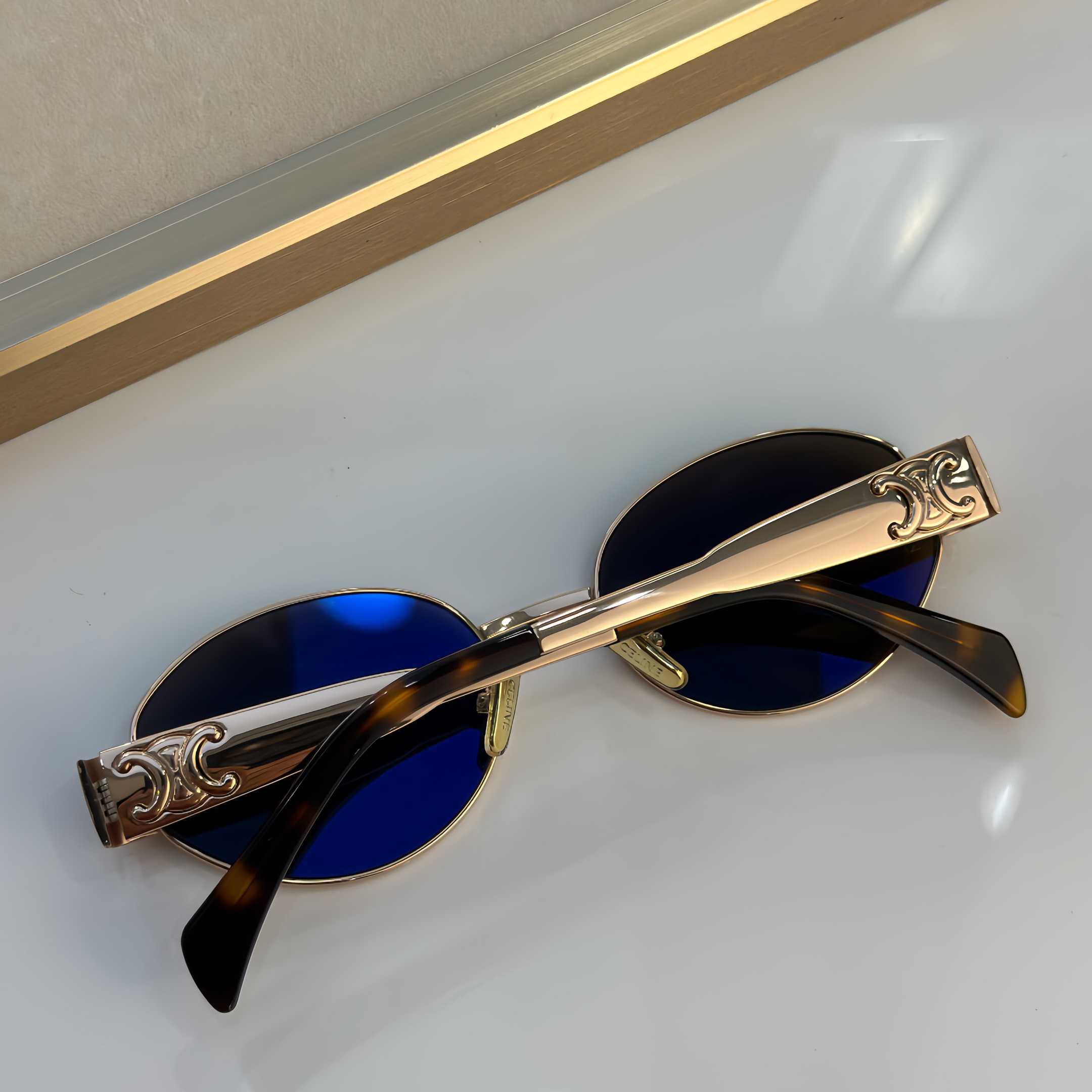 Celine Triomphe Metal 01 Sunglasses In Metal - FashionPlug