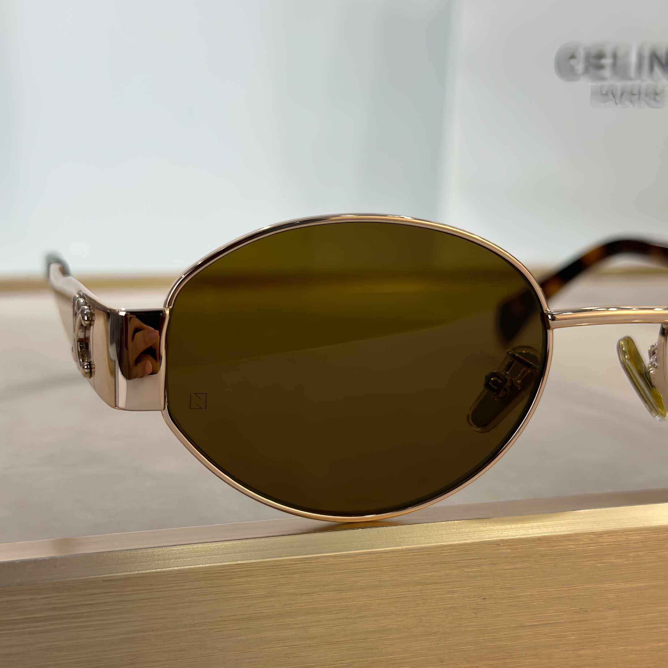 Celine Triomphe Metal 01 Sunglasses In Metal - FashionPlug