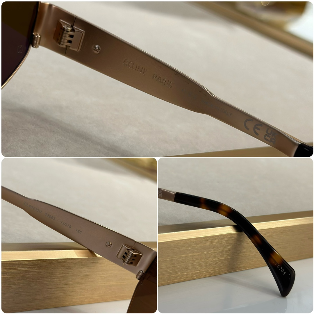 Celine Triomphe Metal 01 Sunglasses In Metal - FashionPlug
