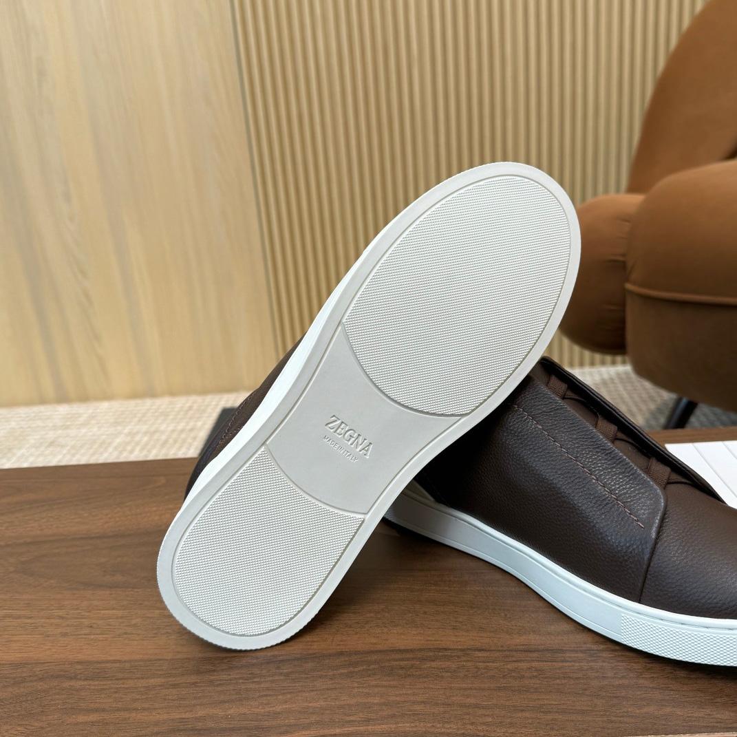Zegna Leather Sneakers - FashionPlug