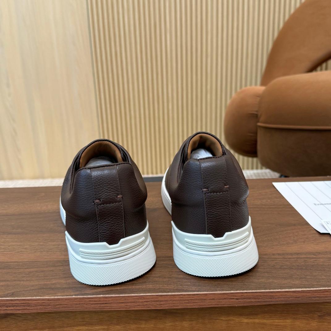 Zegna Leather Sneakers - FashionPlug