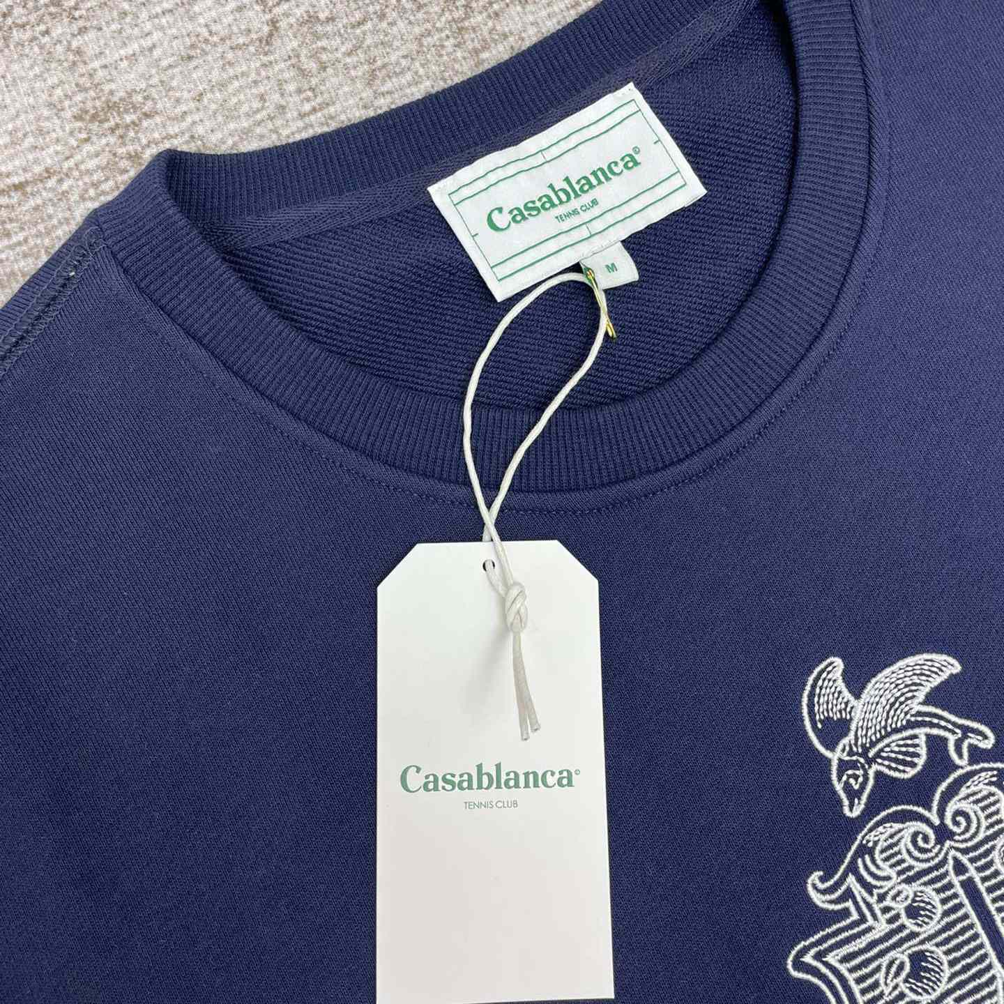Casablanca Embroidered-logo Organic Cotton Sweatshirt   c671 - FashionPlug