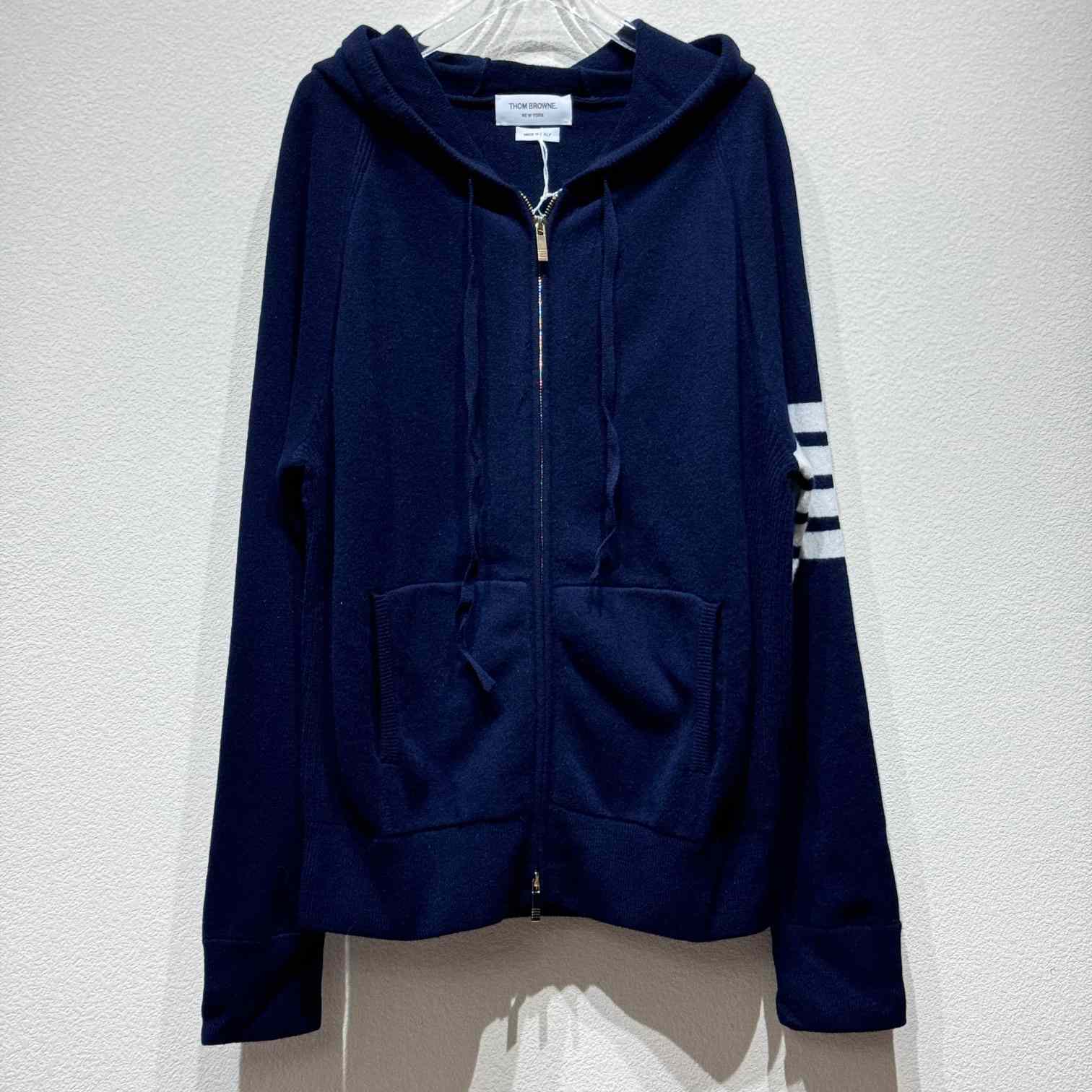 Thom Browne Knitted Zip Hoodie - FashionPlug