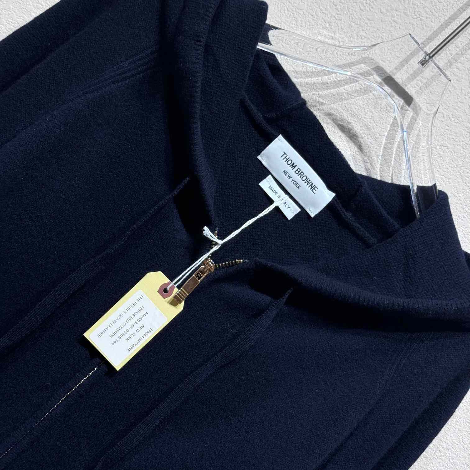 Thom Browne Knitted Zip Hoodie - FashionPlug