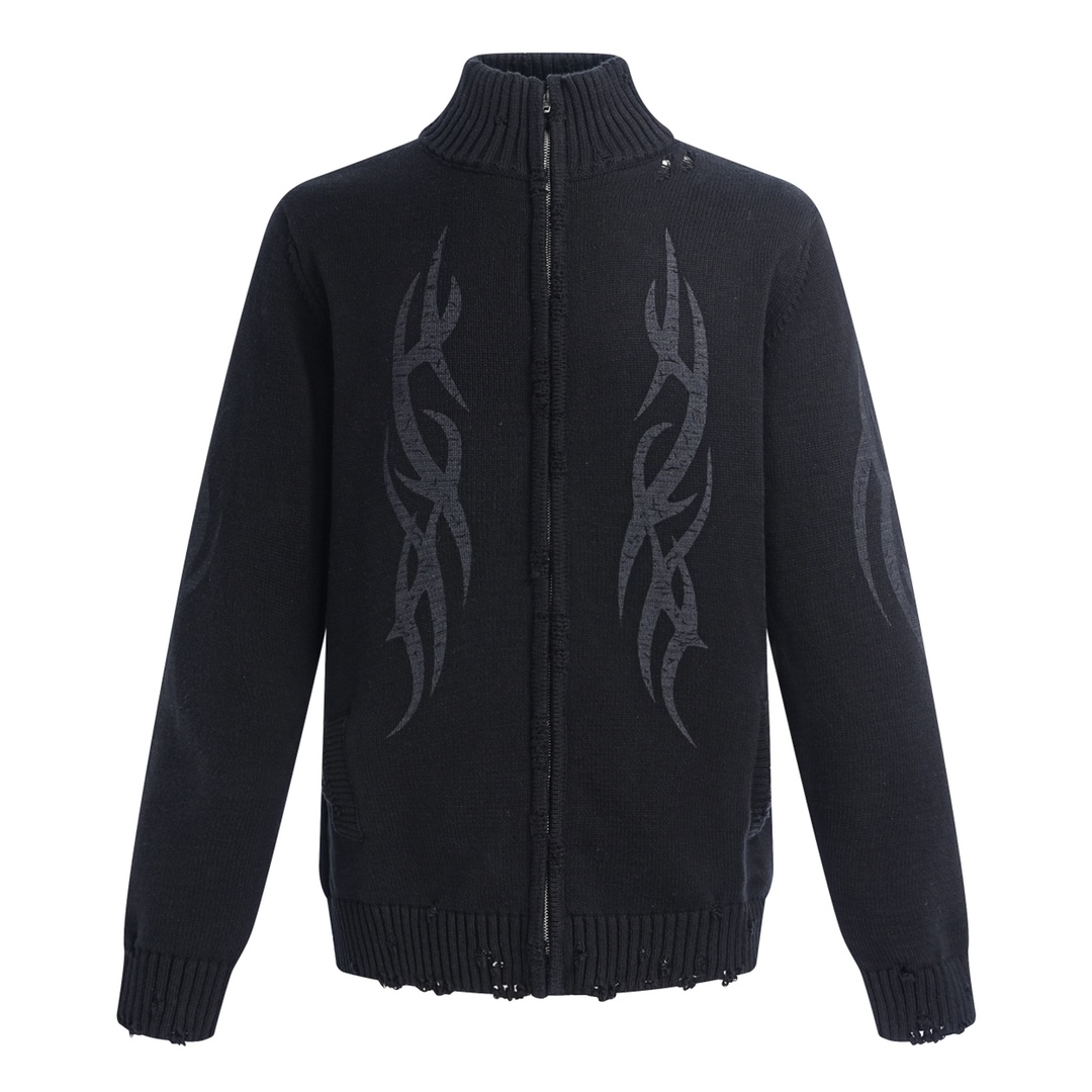 Balenciaga Y2K Zip-Up Cardigan In Black  - FashionPlug
