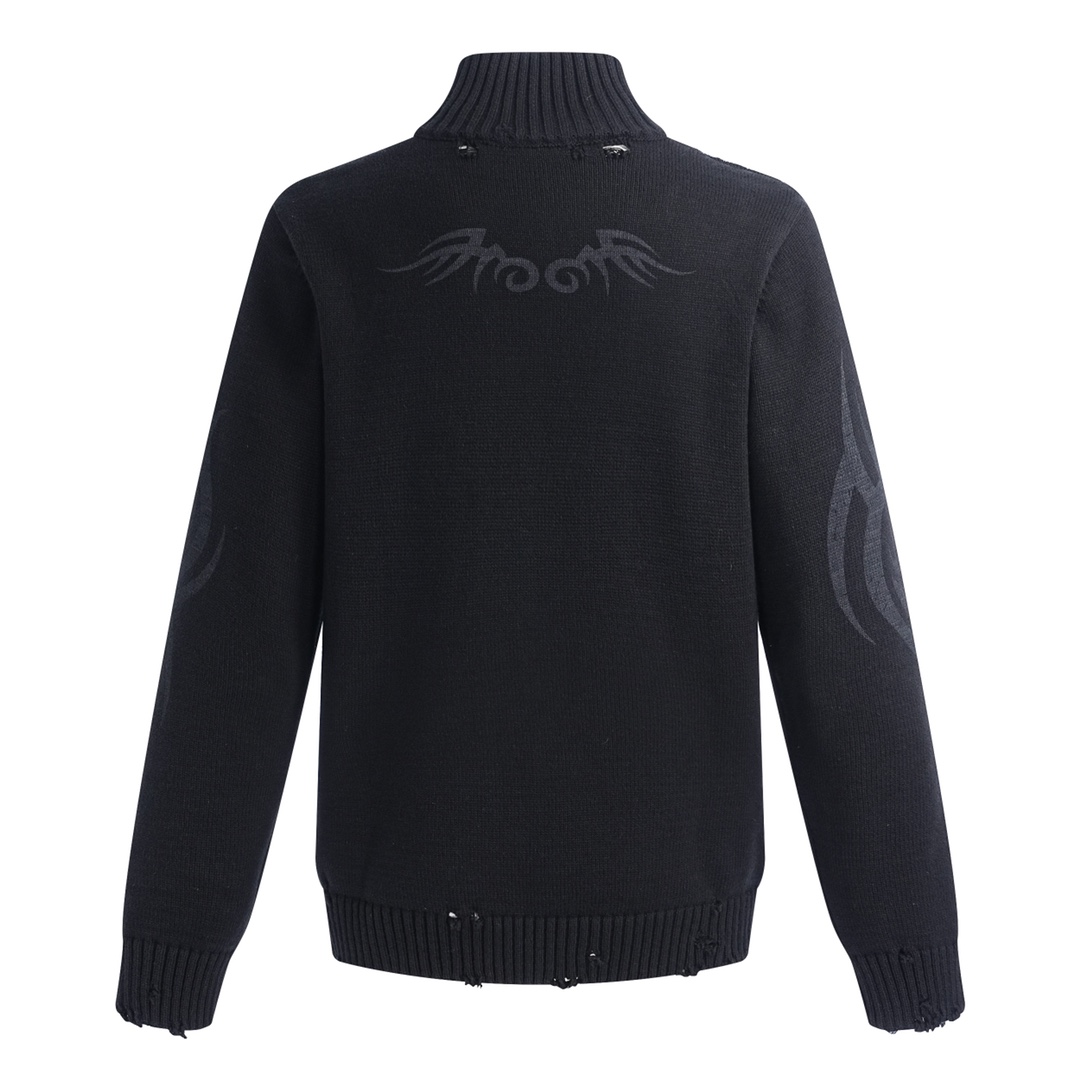 Balenciaga Y2K Zip-Up Cardigan In Black  - FashionPlug