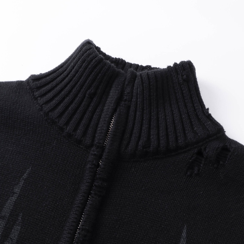 Balenciaga Y2K Zip-Up Cardigan In Black  - FashionPlug