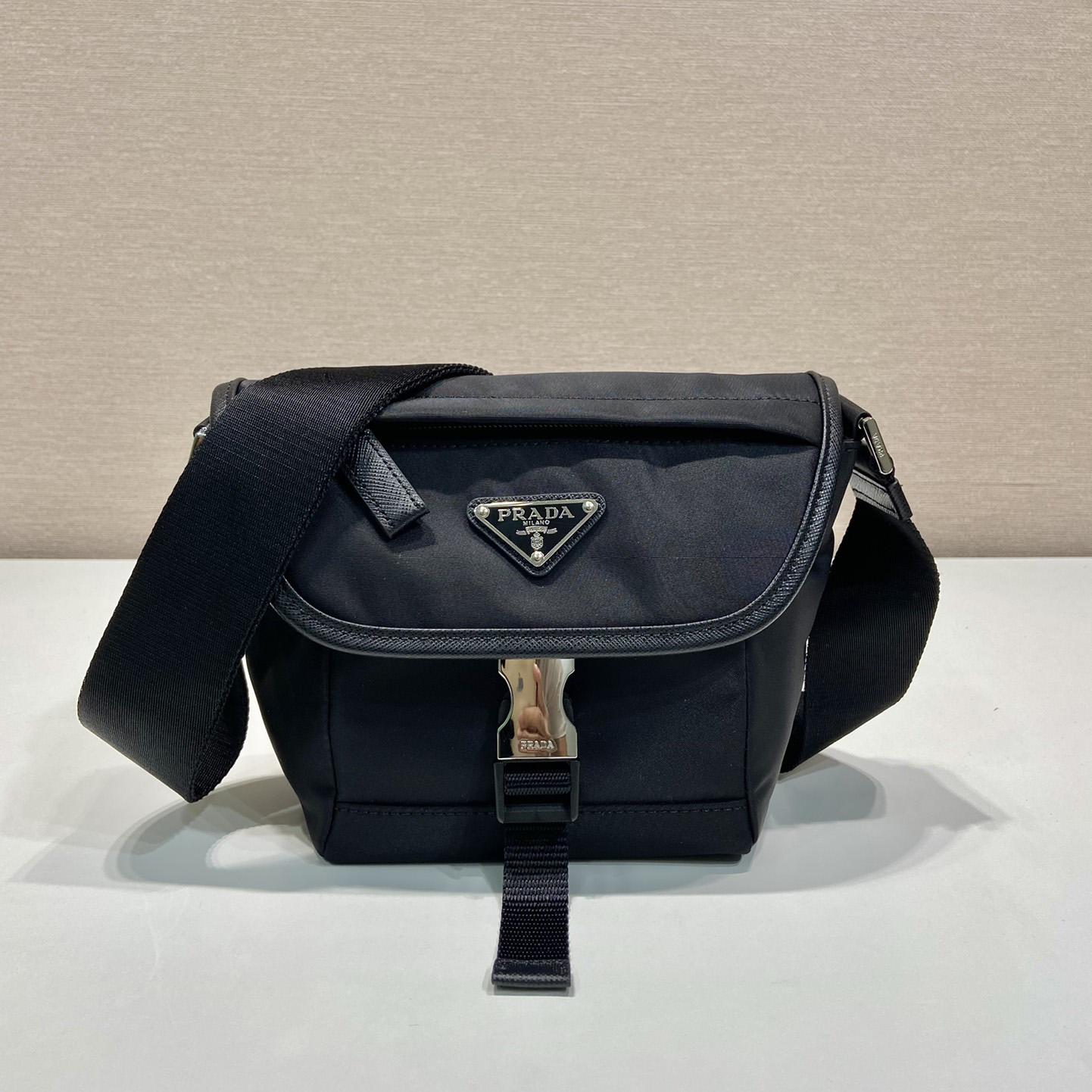 Prada Re-Nylon and Saffiano Leather Shoulder Bag - FashionPlug