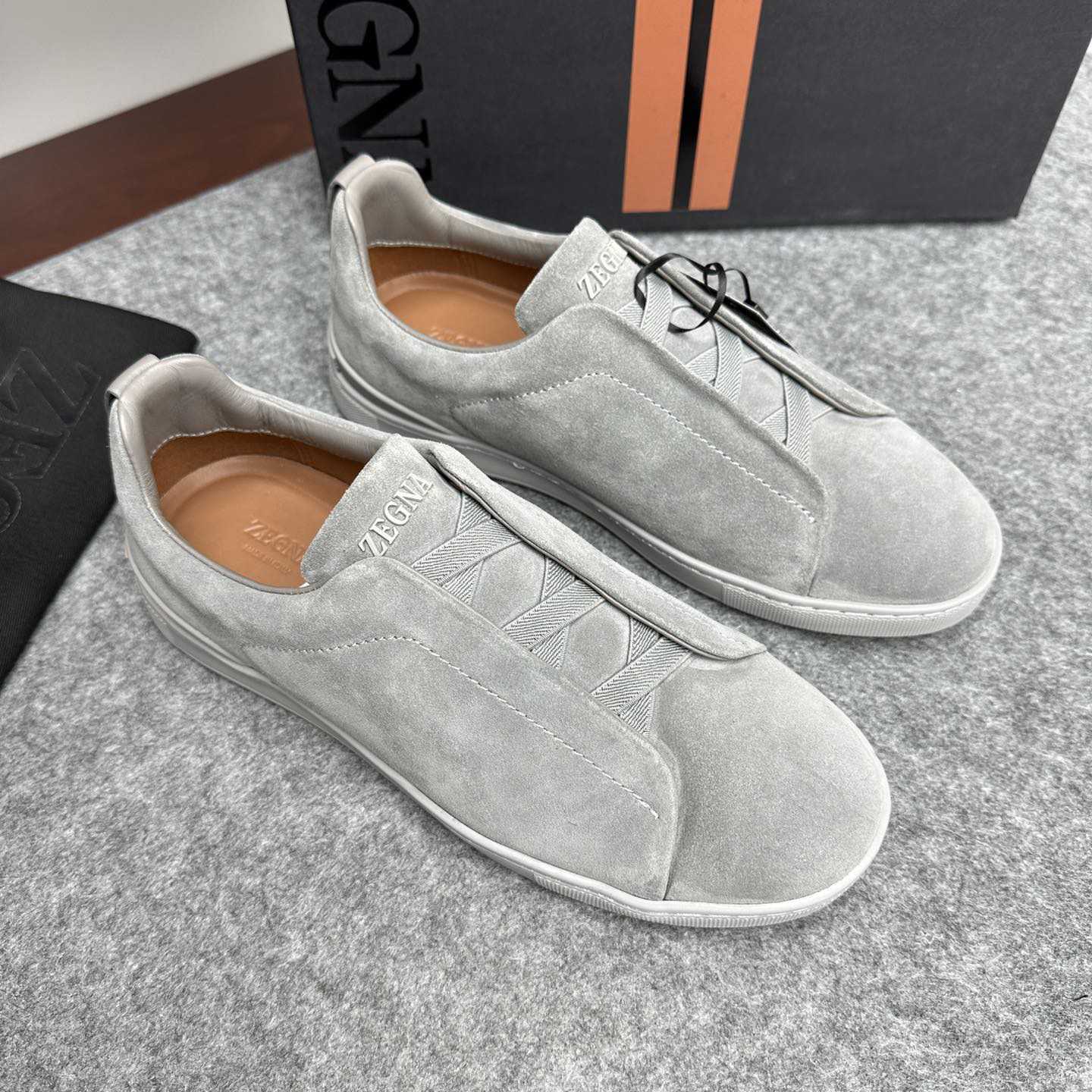 Zegna Suede Triple Stitch™ Sneakers - FashionPlug