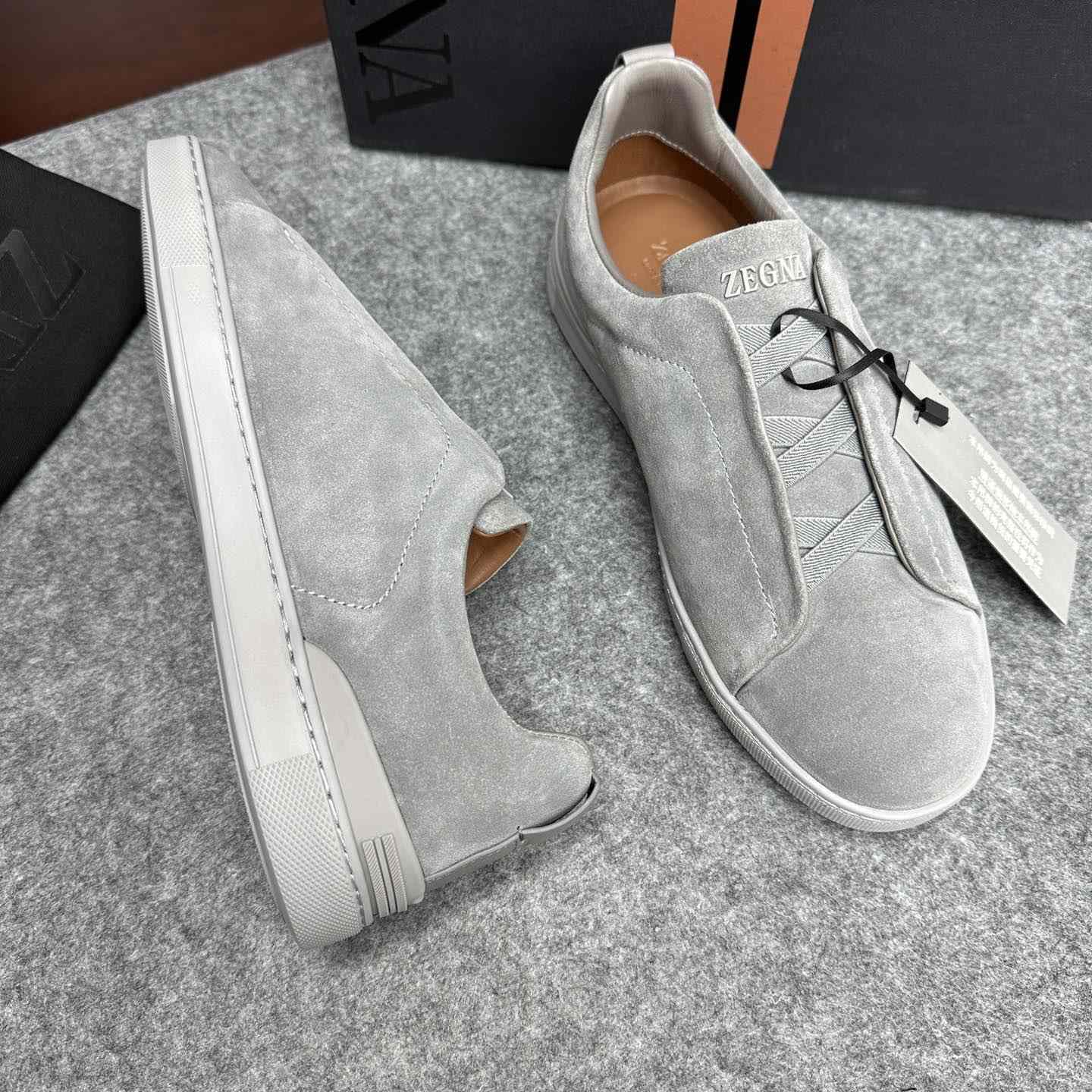 Zegna Suede Triple Stitch™ Sneakers - FashionPlug