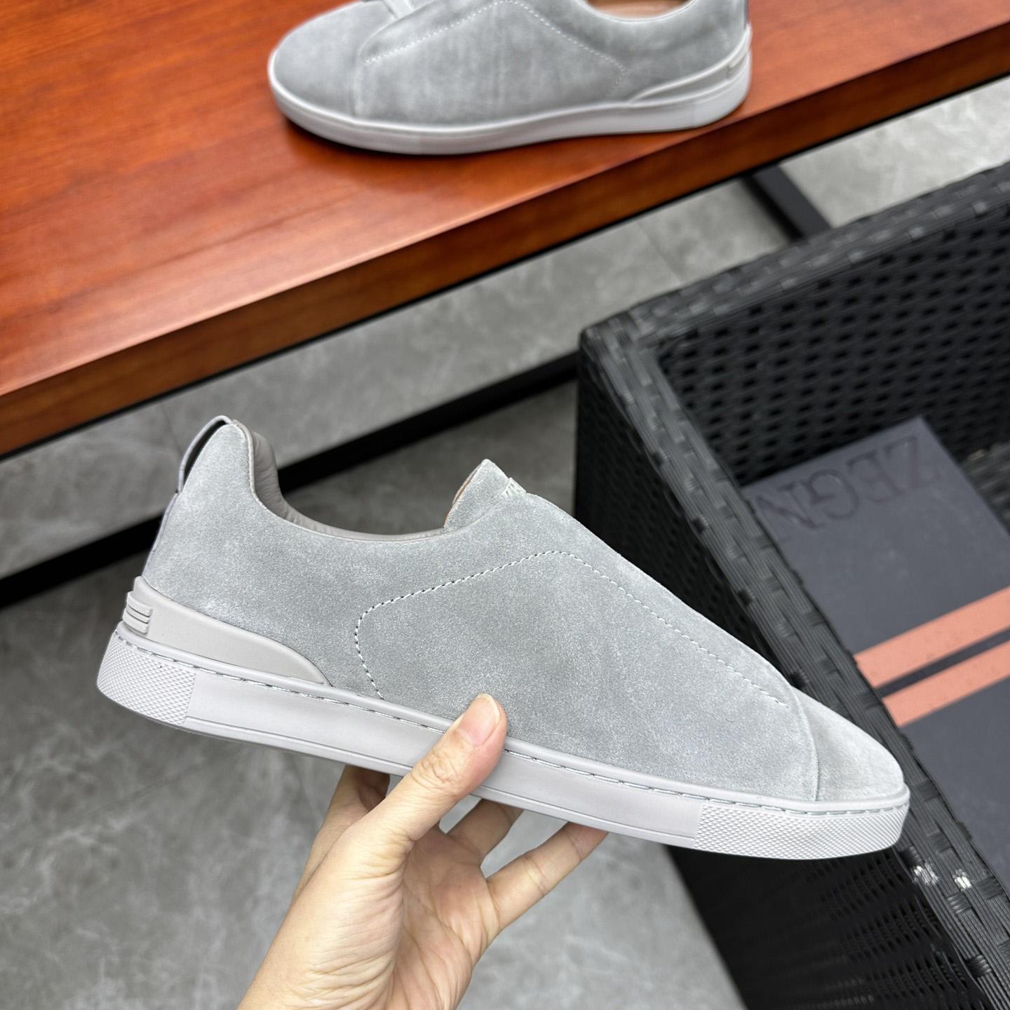 Zegna Suede Triple Stitch™ Sneakers - FashionPlug