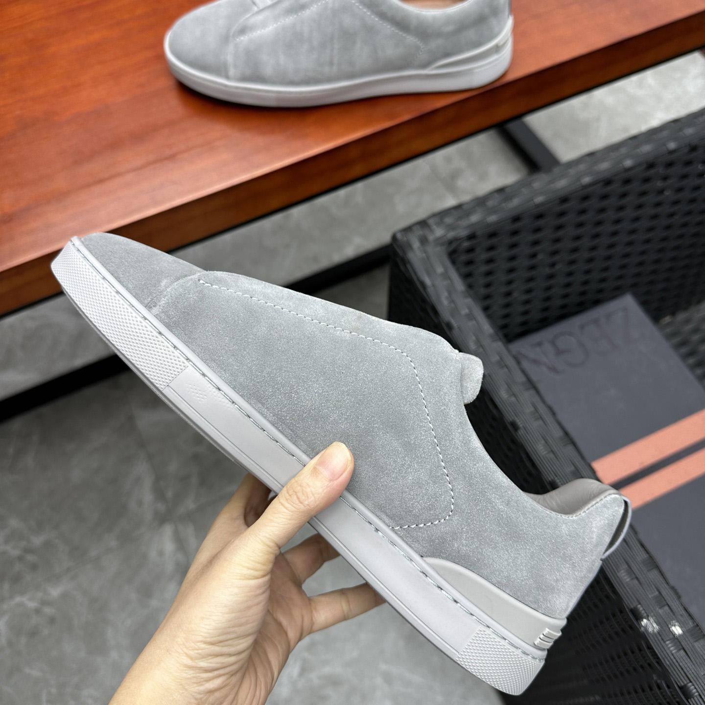 Zegna Suede Triple Stitch™ Sneakers - FashionPlug