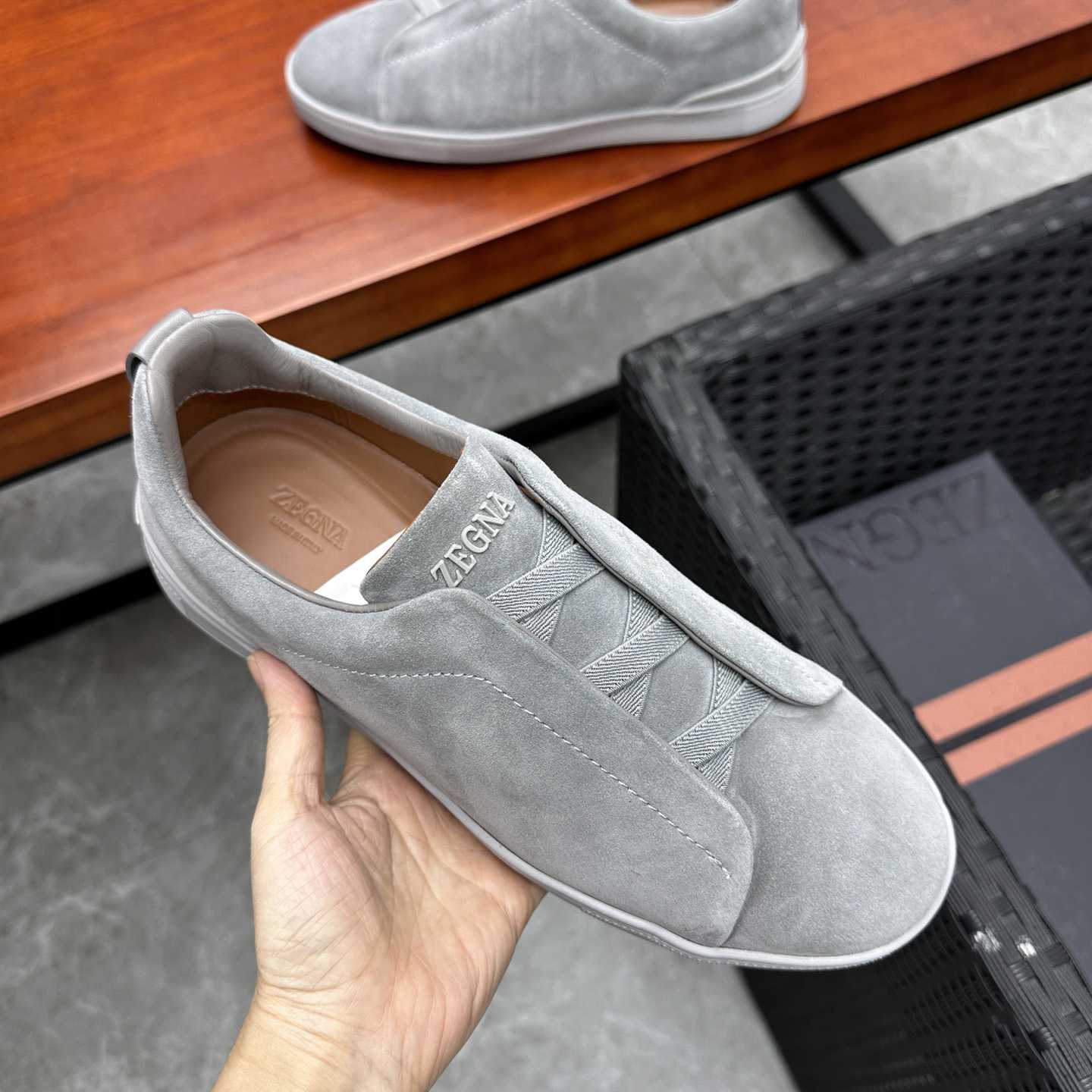 Zegna Suede Triple Stitch™ Sneakers - FashionPlug