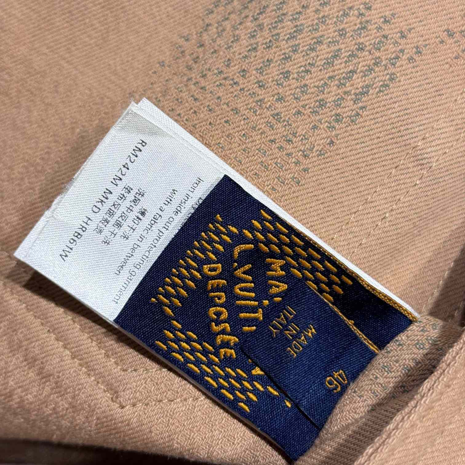 Louis Vuitton Damier Collarless Workwear Cotton Jacket   1AFXPG - FashionPlug
