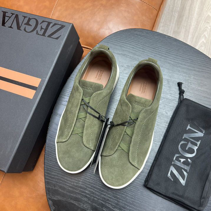 Zegna Suede Triple Stitch™ Sneakers - FashionPlug