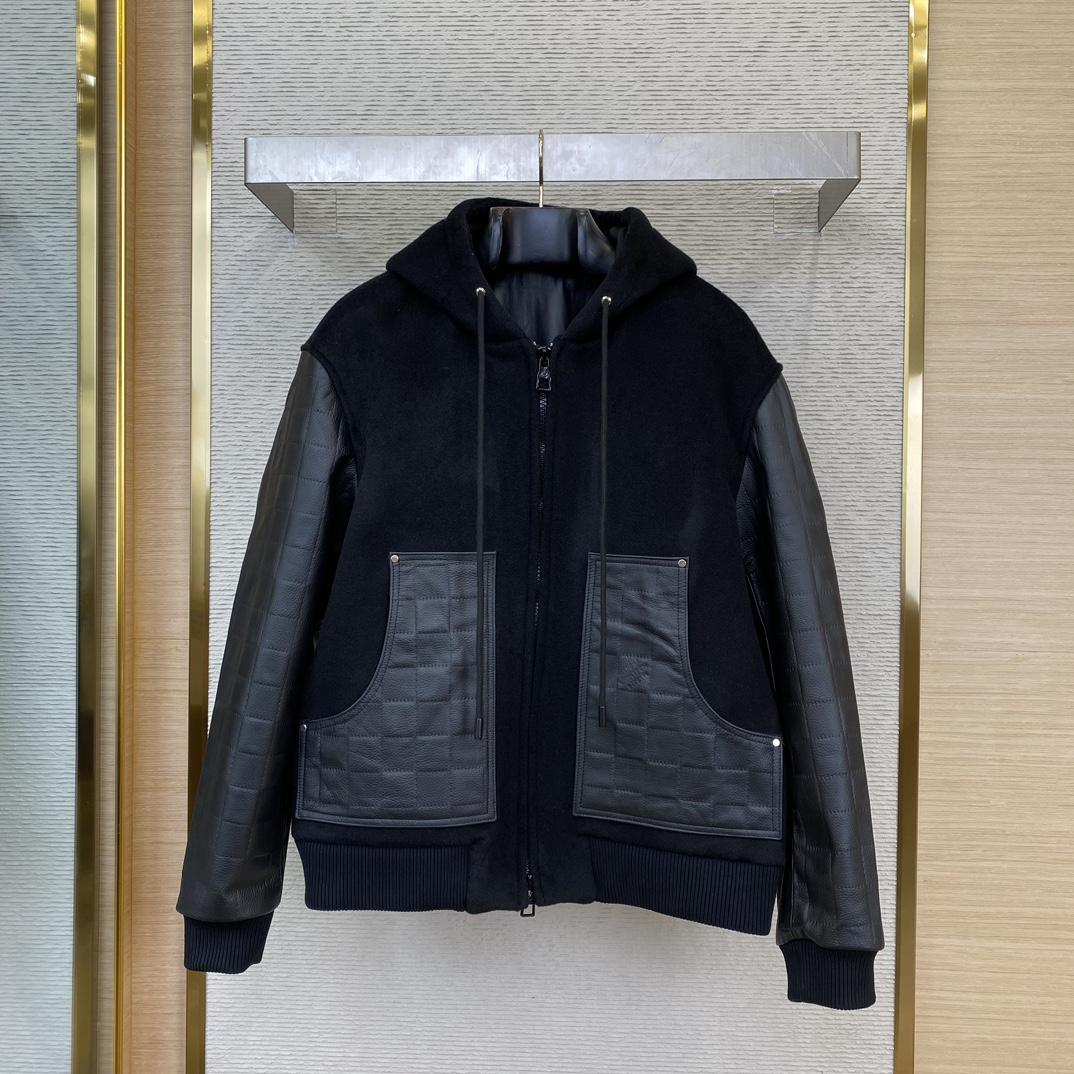 Louis Vuitton Mix Leather Hooded Blouson   1AFIRA - FashionPlug