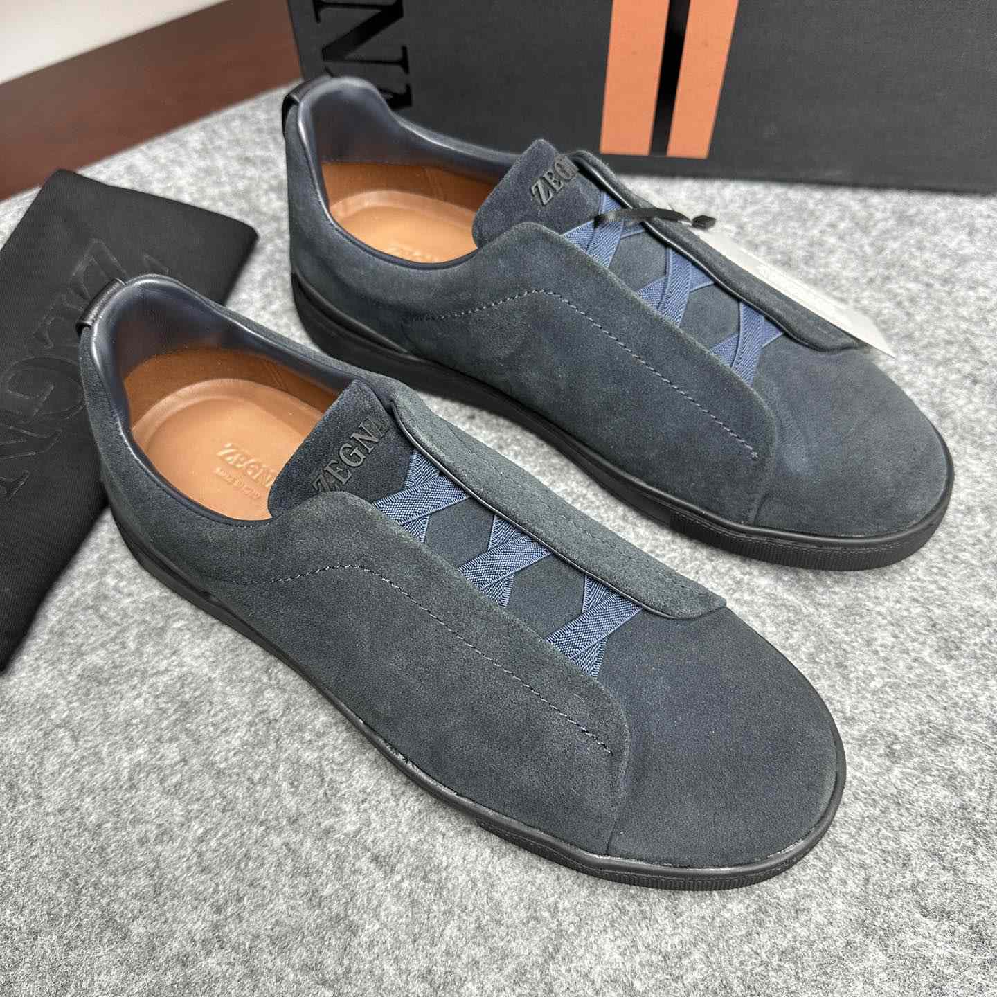 Zegna Suede Triple Stitch™ Sneakers - FashionPlug