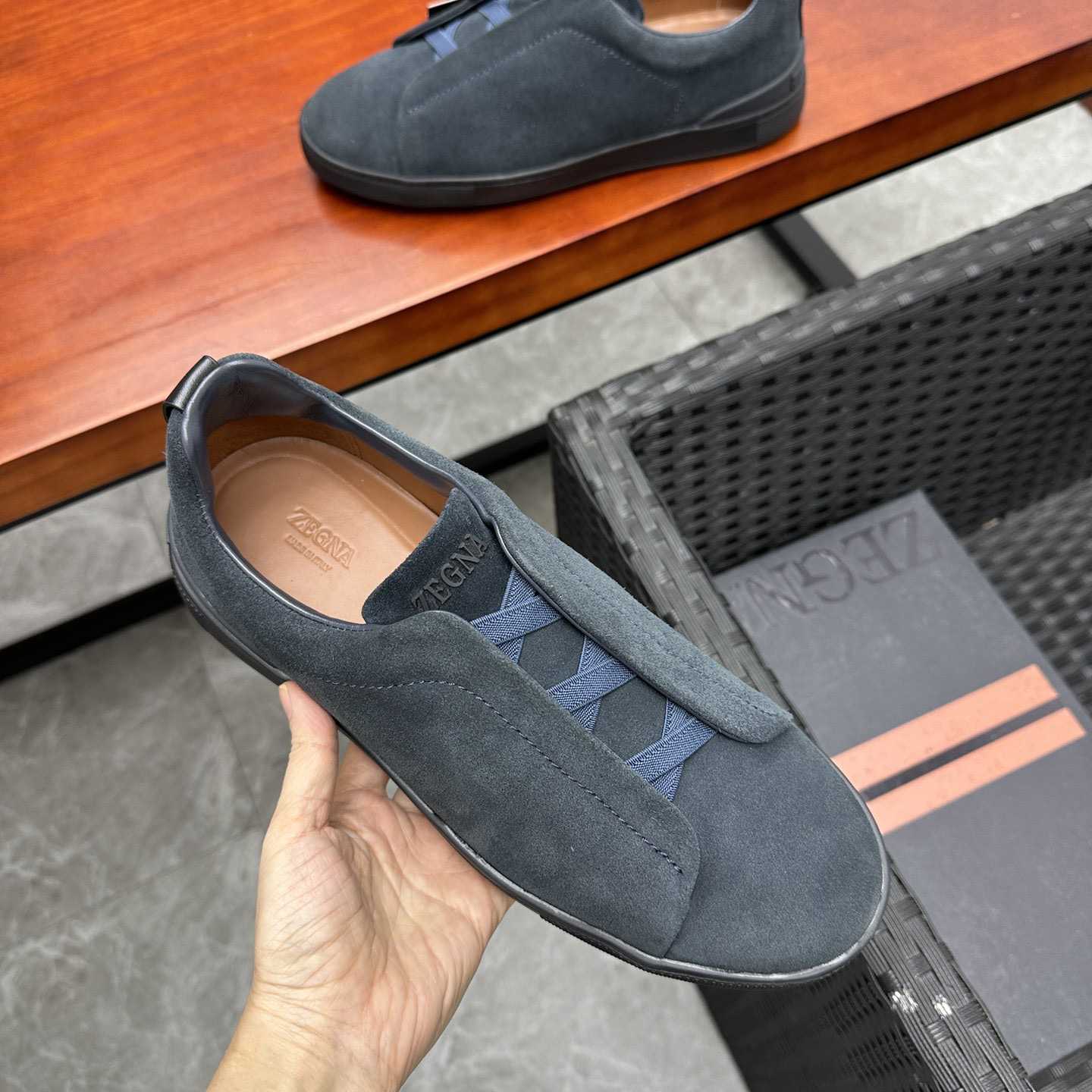 Zegna Suede Triple Stitch™ Sneakers - FashionPlug