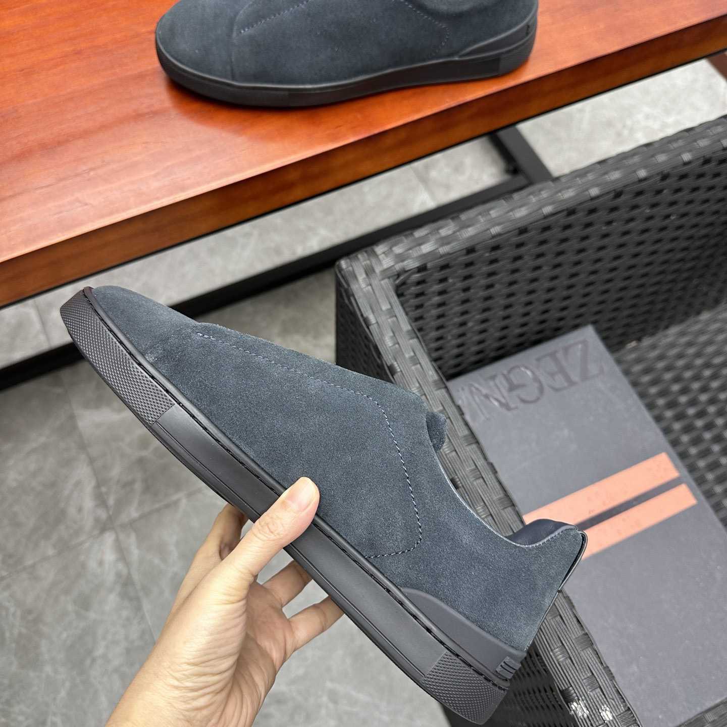 Zegna Suede Triple Stitch™ Sneakers - FashionPlug