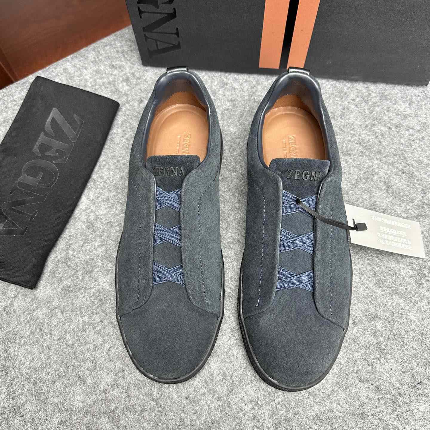 Zegna Suede Triple Stitch™ Sneakers - FashionPlug