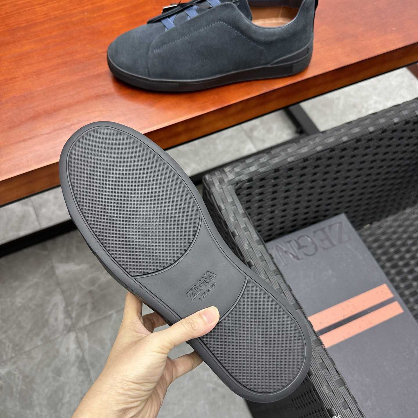 Zegna Suede Triple Stitch™ Sneakers - FashionPlug