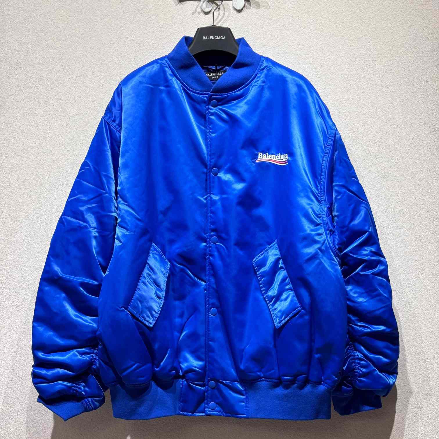 Balenciaga Embroidered-logo Bomber Jacket - FashionPlug