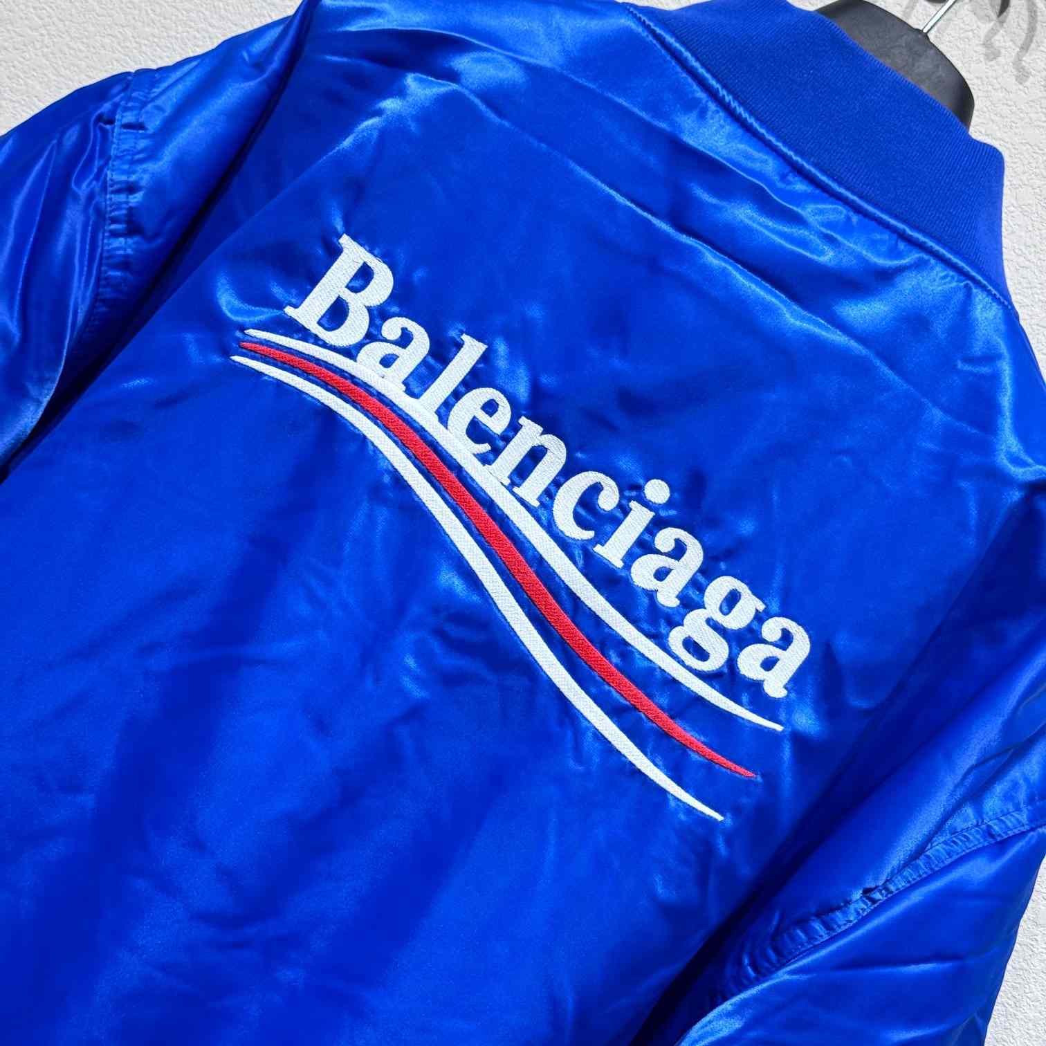 Balenciaga Embroidered-logo Bomber Jacket - FashionPlug