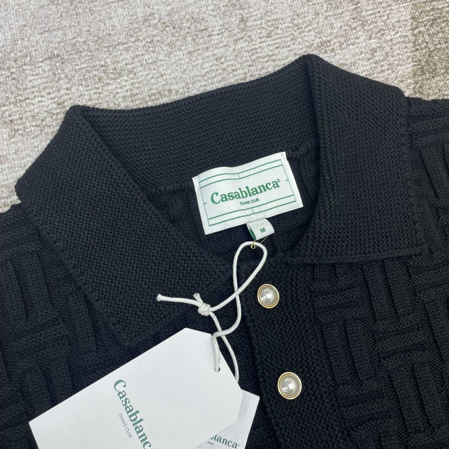 Casablanca Column Stitch Wool Knit Polo  D0065 - FashionPlug