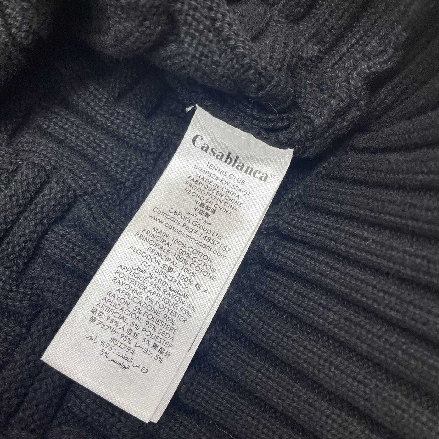 Casablanca Column Stitch Wool Knit Polo  D0065 - FashionPlug