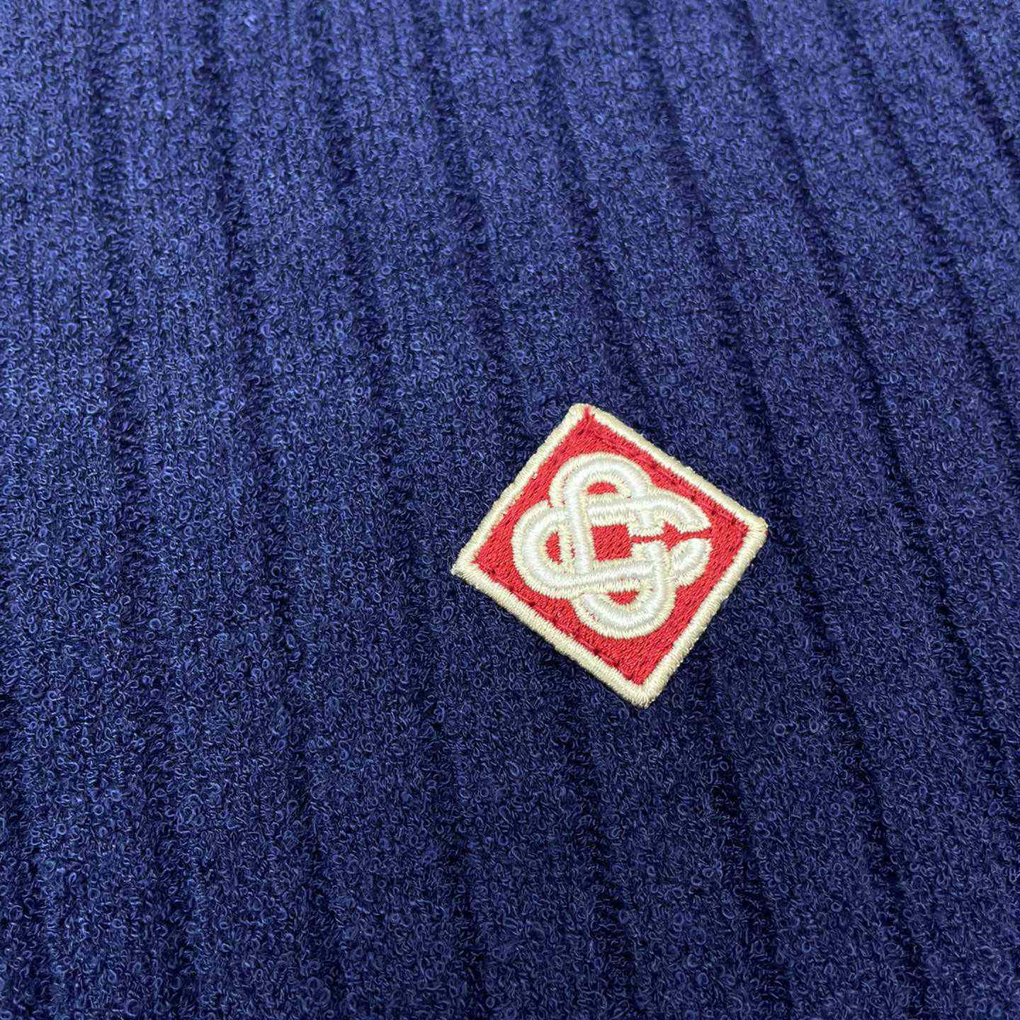 Casablanca  Ribbed Bouclé Cotton-Blend Polo Shirt   D0066 - FashionPlug