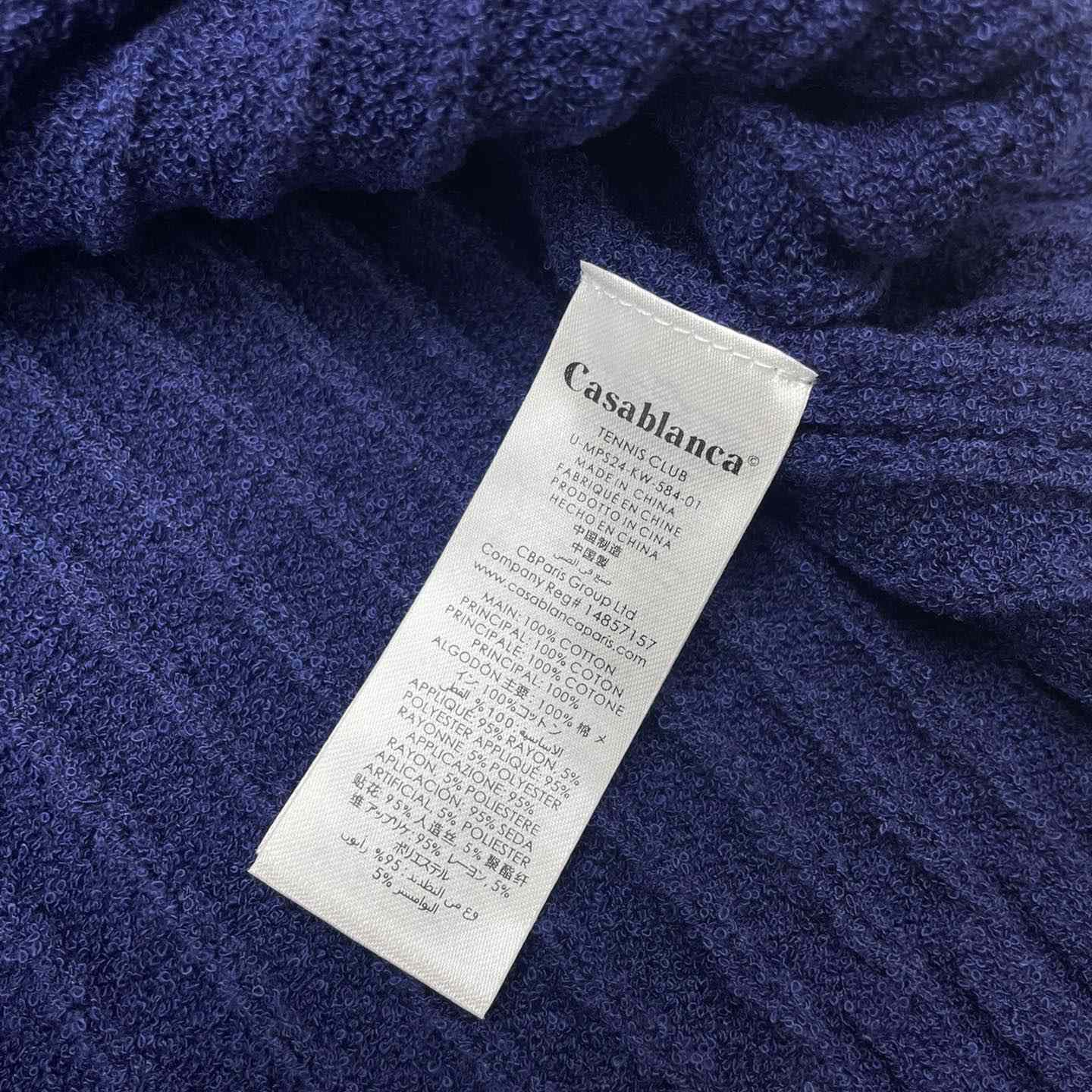 Casablanca  Ribbed Bouclé Cotton-Blend Polo Shirt   D0066 - FashionPlug