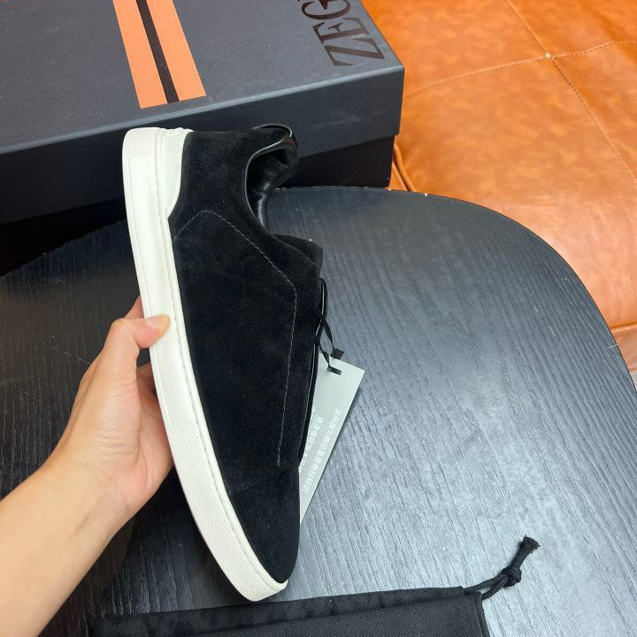 Zegna Suede Triple Stitch™ Sneakers - FashionPlug