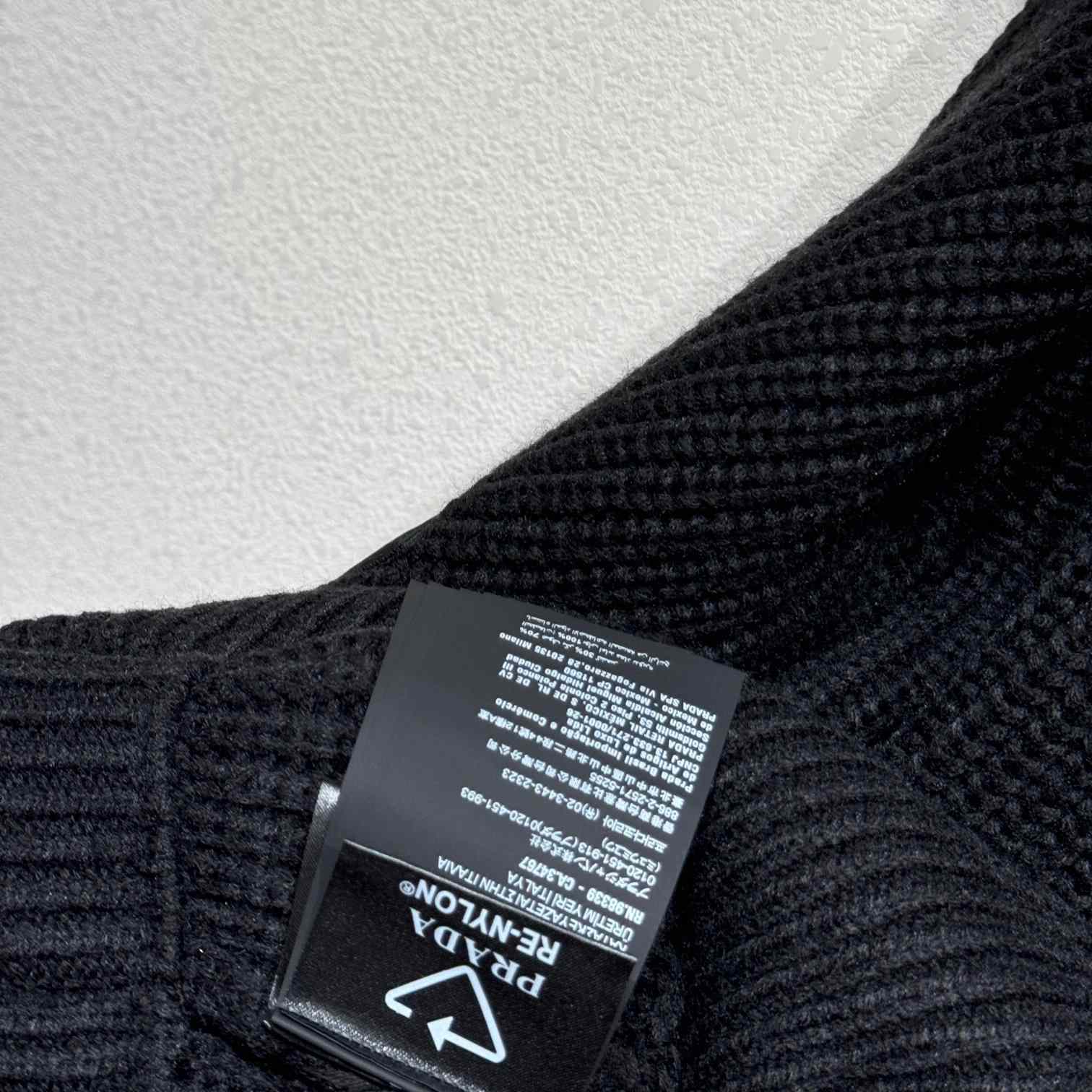 Prada Wool And Cashmere Cardigan With Re-Nylon Details - FashionPlug