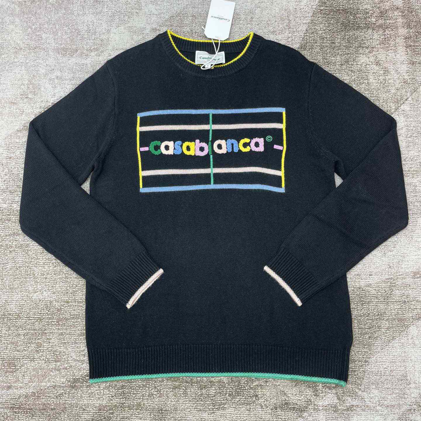 Casablanca Court Logo-Intarsia Knitted Jumper   D0063 - FashionPlug
