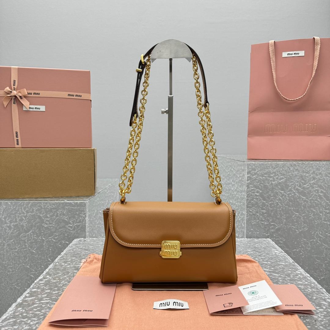 Miu Miu Leather Shoulder Bag - FashionPlug